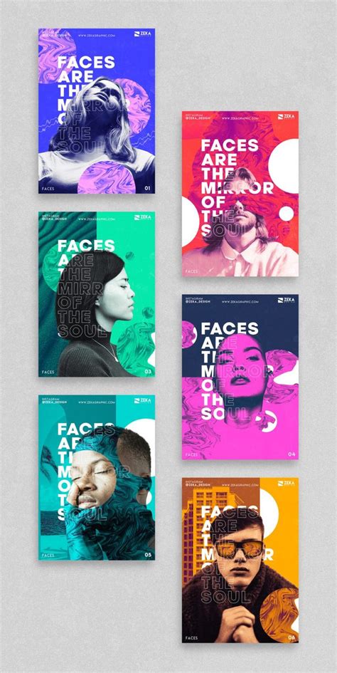 Faces Poster Design Series | ZEKA DESIGN | Graphic design projects, Graphic design posters ...