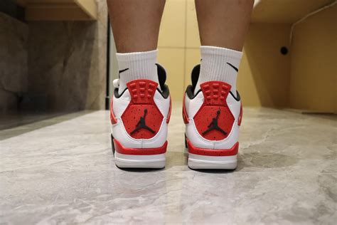 Jordan 4 Red Cement on Feet - from M1sneakers : r/Repsneakers