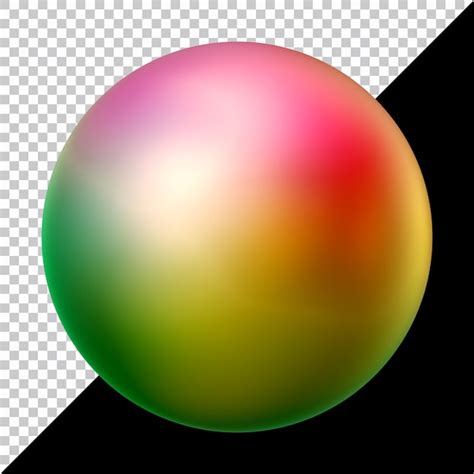 Premium PSD | Gradient colorful sphere or round ball shape in 3d rendering