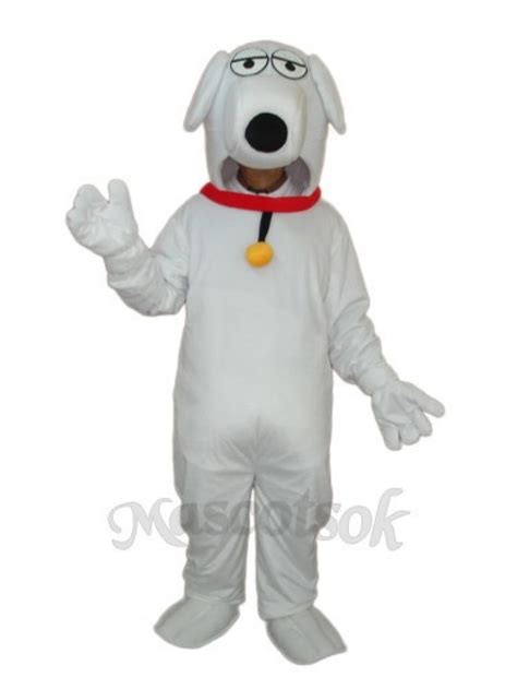 White Dog with Necklet Mascot Adult Costume