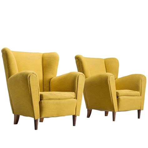 Italian Bright Yellow Lounge Chairs, 1950s For Sale at 1stDibs