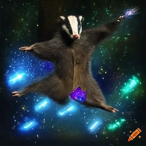 Beautiful badger feminine badger spectacular eurasian badger sorceror alchemist, badger standing ...