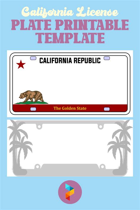 10 Best California License Plate Printable Template - printablee.com