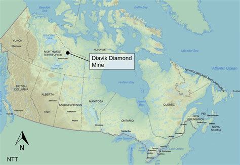 Location of the Diavik Diamond Mine adapted from [41] | Download Scientific Diagram