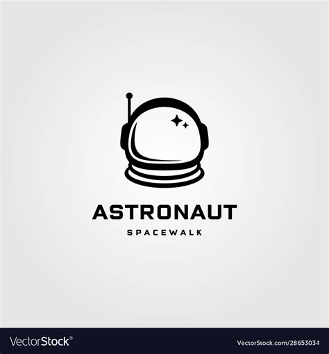 Astronaut helmet space walk travel vintage logo Vector Image