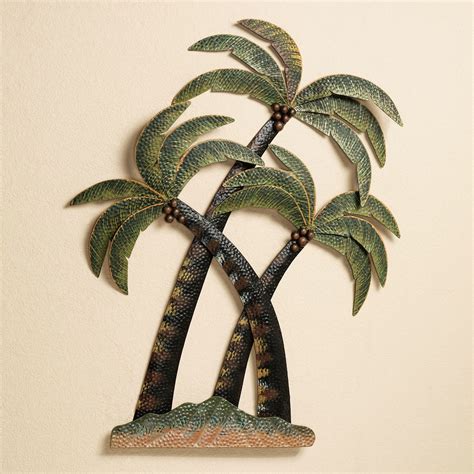 Coco Palm Tree Metal Wall Sculpture