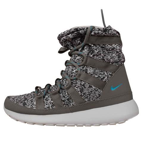 Nike Wmns Rosherun Hi Sneakerboot Print Grey Womens Winter Snow Boots ...