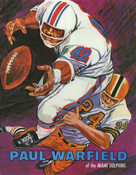 Paul Warfield of the Miami Dolphins. One of 24 posters made for the 1970 Topps insert set. #NFL ...