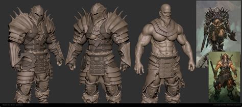 Diablo Barbarian - Heavy Armor WIP, Bruno Camara on ArtStation at https://www.artstation.com ...