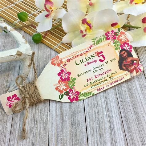 Moana Bottle Invitation (Min. Set. 10)| Luau Bottle Invite | Bottle ...