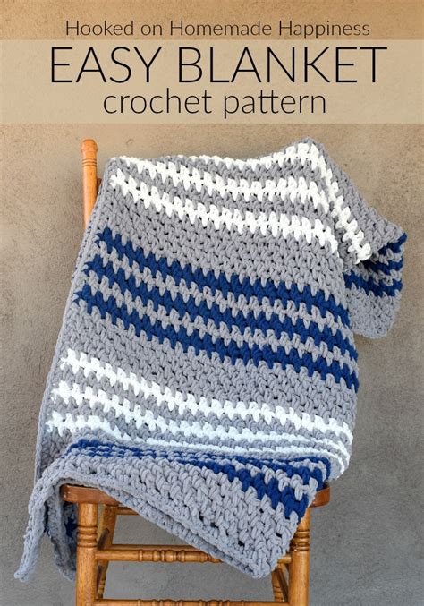 Easy Blanket Crochet Pattern - Hooked on Homemade Happiness