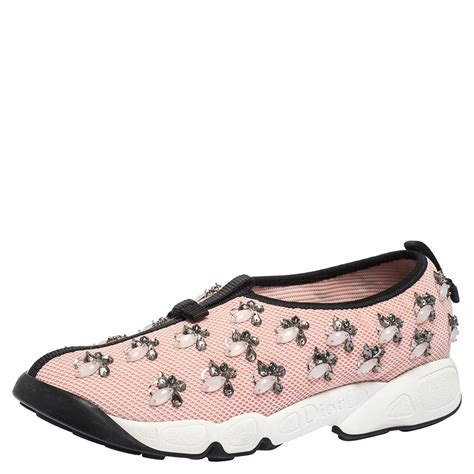 Dior Pink Mesh Fusion Embellished Sneakers Size 39 Dior | The Luxury Closet