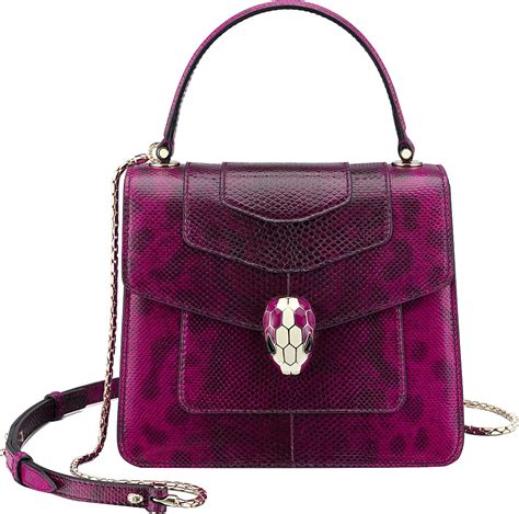 Bvlgari Serpenti Forever Leather Shoulder Bag in Pink (Berry/amethyst) | Lyst