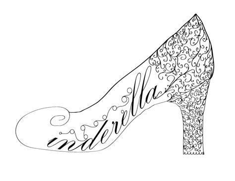 Cinderella Glass Slipper Drawing at GetDrawings | Free download