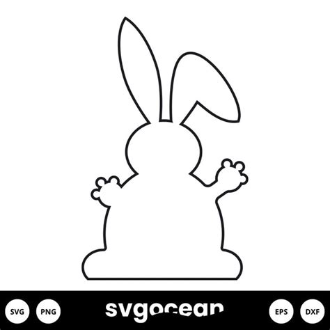 Bunny Outline Svg vector for instant download - Svg Ocean — svgocean