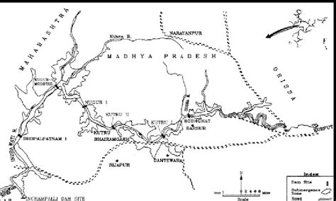 Location of existing and proposed dams on Indravati river. | Download ...