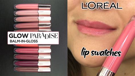 L'Oreal Glow Paradise BALM in GLOSS // Lip Swatches & Review - YouTube