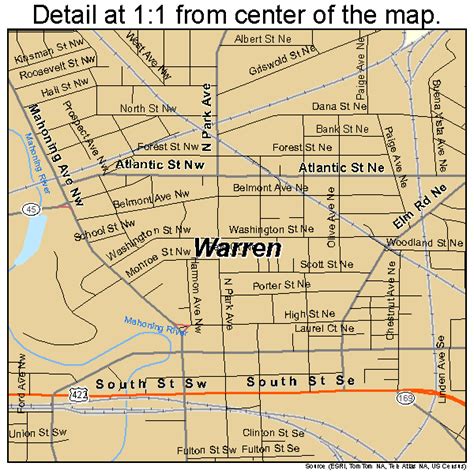 Warren Ohio Street Map 3980892