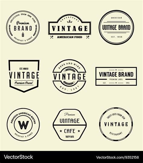 Vintage logo templates Royalty Free Vector Image