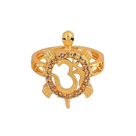 Brass Unisex Zircon Kachua Om Ring at Rs 50/piece in Jaipur | ID: 20178692755