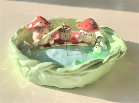 Mushroom Frog Clay Jewelry Dish Cottagecore Fairycore hand - Etsy ...