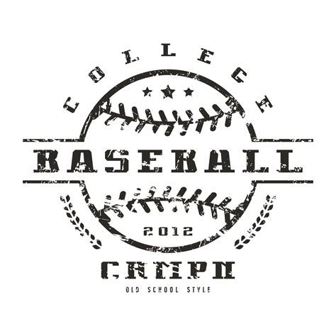 T-shirt Printing Vector With Grunge Baseball Logos. Can Be Used For T ...