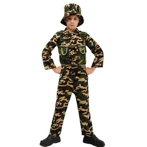 Army Soldier Military Uniform Costume Cosplay for Boys Career Occupation for Kids | Lazada PH