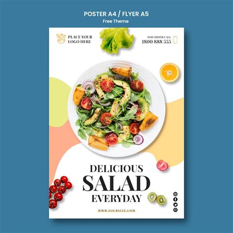 Free PSD | Healthy food poster template design