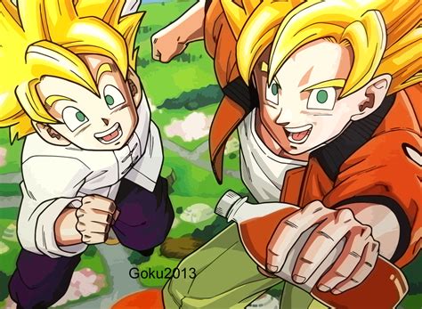 Goku and Gohan by goku2013 on DeviantArt