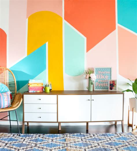 DIY Painted Geometric Wall - A Kailo Chic Life