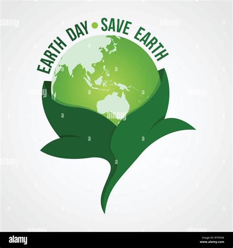 Happy Earth Day logo design.Save earth logo.Earth globe symbol wrapped in the leafs, isolated on ...