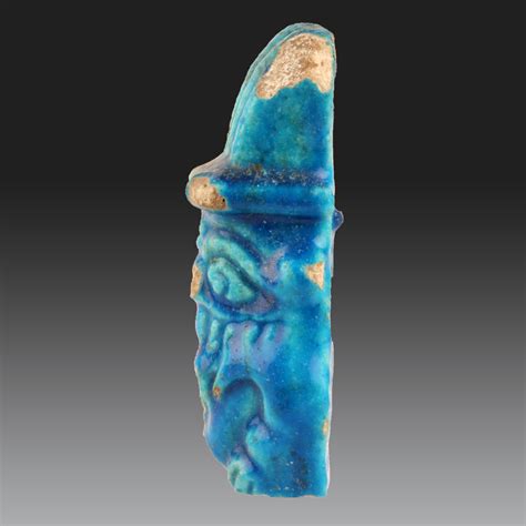 Proantic: Faience Statuette Representing The Bust Of Bes