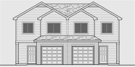 Triplex Multi-Family Plan 3 Bedroom, 1 Car Garage | Duplex house plan, House plans, Brick veneer