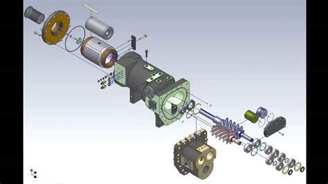 screw compressor animation - YouTube