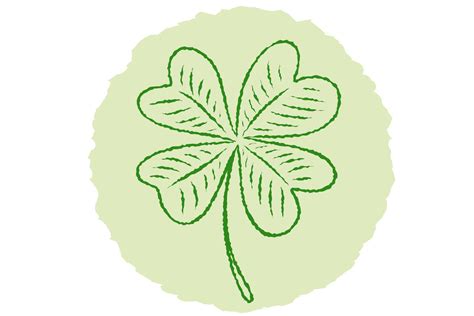 Vector illustration of lucky clover with four leaves in hand drawing ...