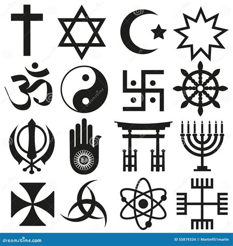 World Religions Symbols Set Of Icons In Circle Eps10 Cartoon Vector | CartoonDealer.com #56405711