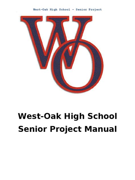 West-Oak High School - Senior Project | PDF | Mentorship | Thesis