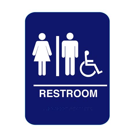 Unisex Handicap Restroom With Braille - Blue #CR-RSH68