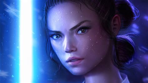 Download Face Rey (Star Wars) Sci Fi Star Wars HD Wallpaper