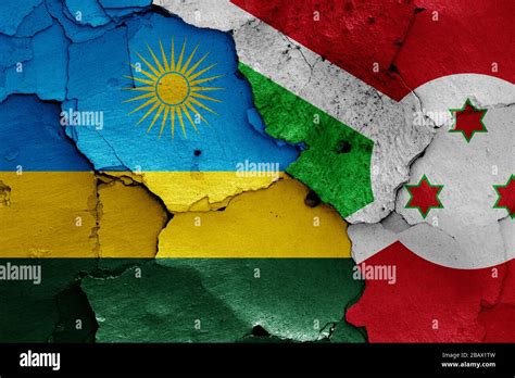 flags of Rwanda and Burundi painted on cracked wall Stock Photo - Alamy