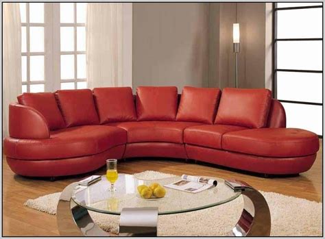 10 Photos Red Faux Leather Sectionals