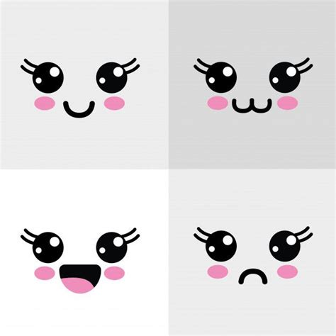 Ojos kawaii ojos felices e icono enojado... | Premium Vector #Freepik #vector #icono #caracter # ...