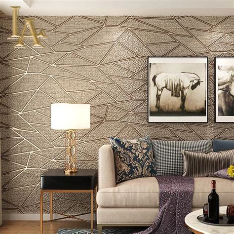 Aliexpress.com : Buy High Quality Thick Flocked Modern Geometry 3D Wallpaper For Walls Decor ...