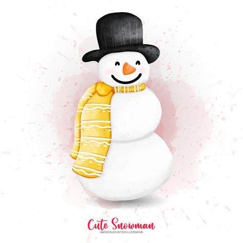 Christmas watercolor winter snowman, Digital paint watercolor ...