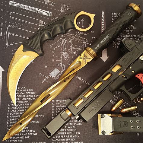 M48 Cyclone Gold Fixed Blade Knife with