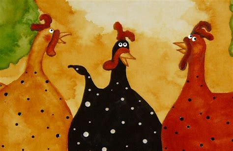 Farmhouse Hubbs Art Folk Prints Farm Animals Cow Chickens Country ...