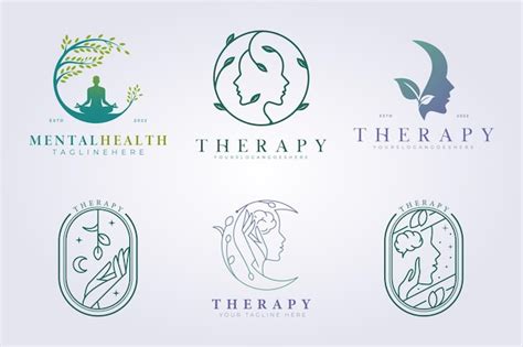 Premium Vector | Bundle of mental health support therapy logo vector ...