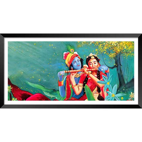 Radha Krishna with Flute Painting - DBrush