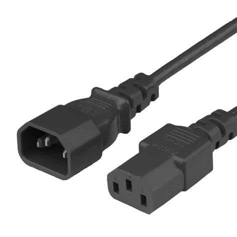 C14 C13 13A 250V Power Cord - Black