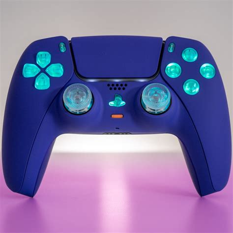 Custom PS5 Controller Dark Blue With LED Backlit Buttons - GameTraderZero